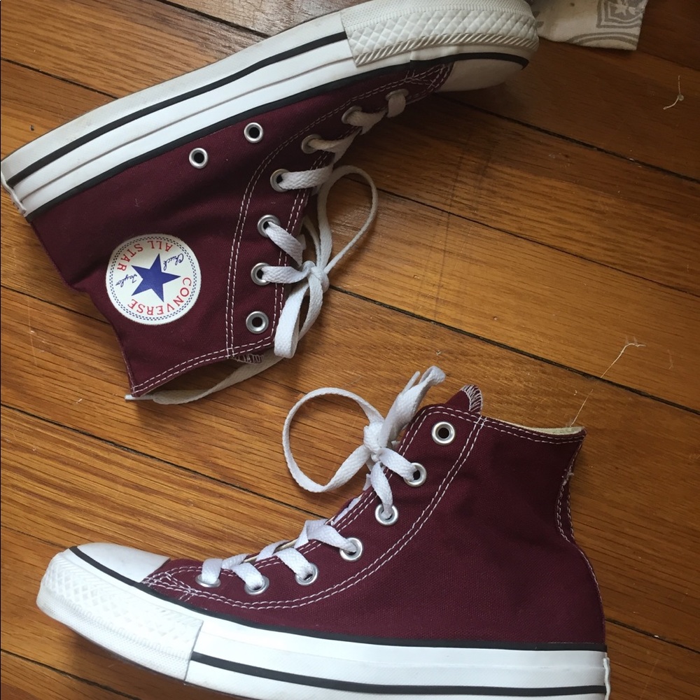 Burgundy High Top Converse!